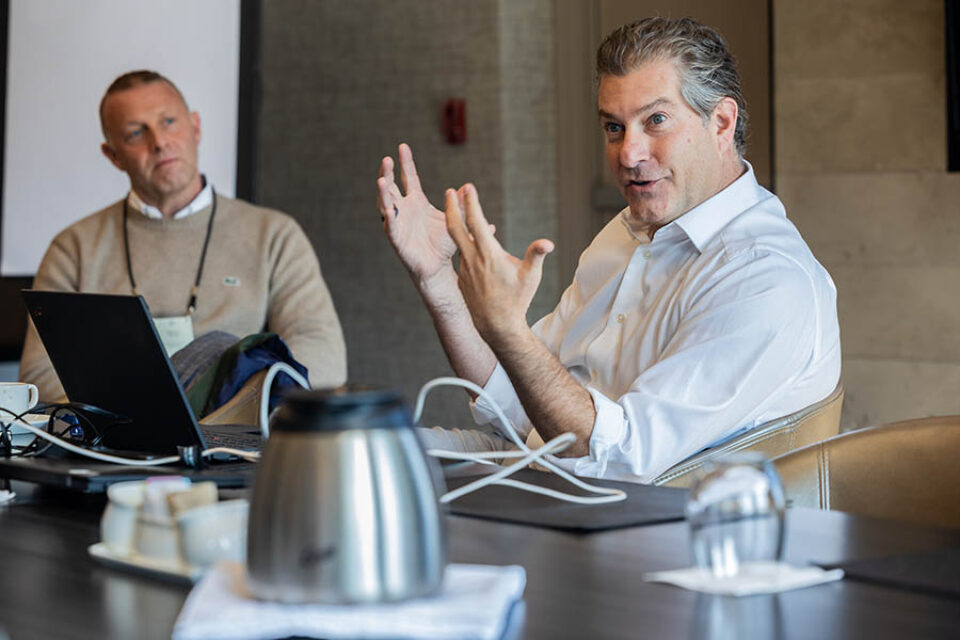 Discussions in a breakout session at a Laval event