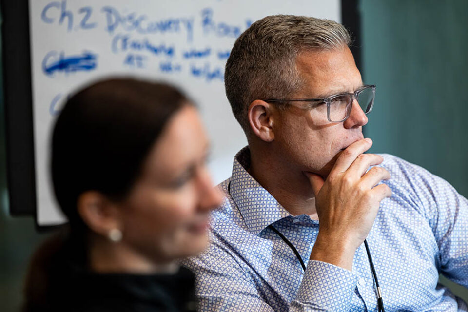 Man concentrating at Laval conference