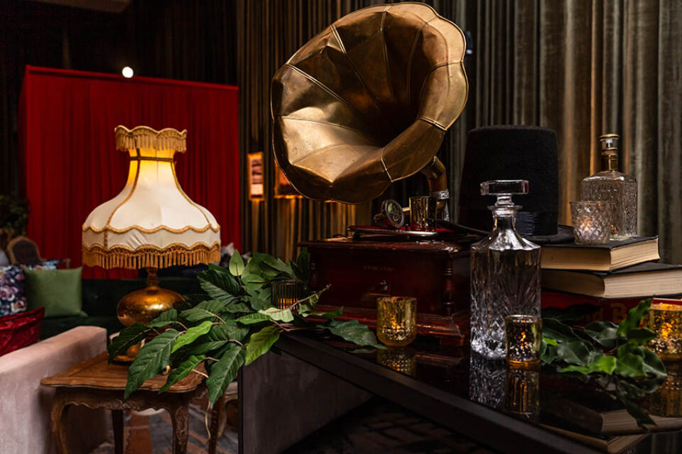 Laval corporate event speakeasy decor