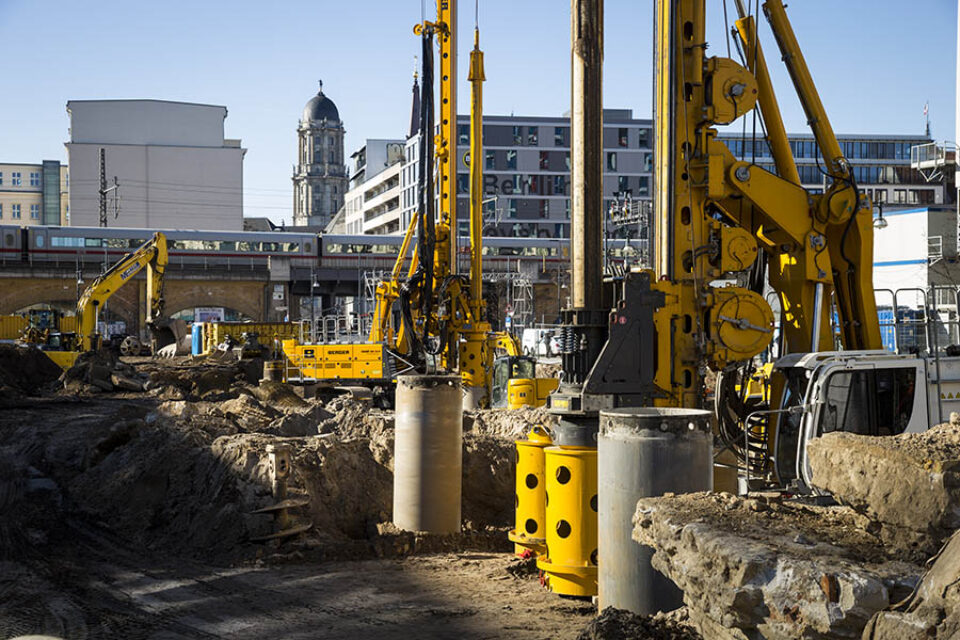 Construction site machinery