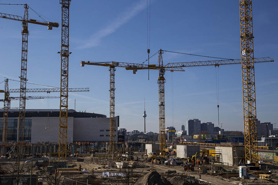 Berlin construction site cranes