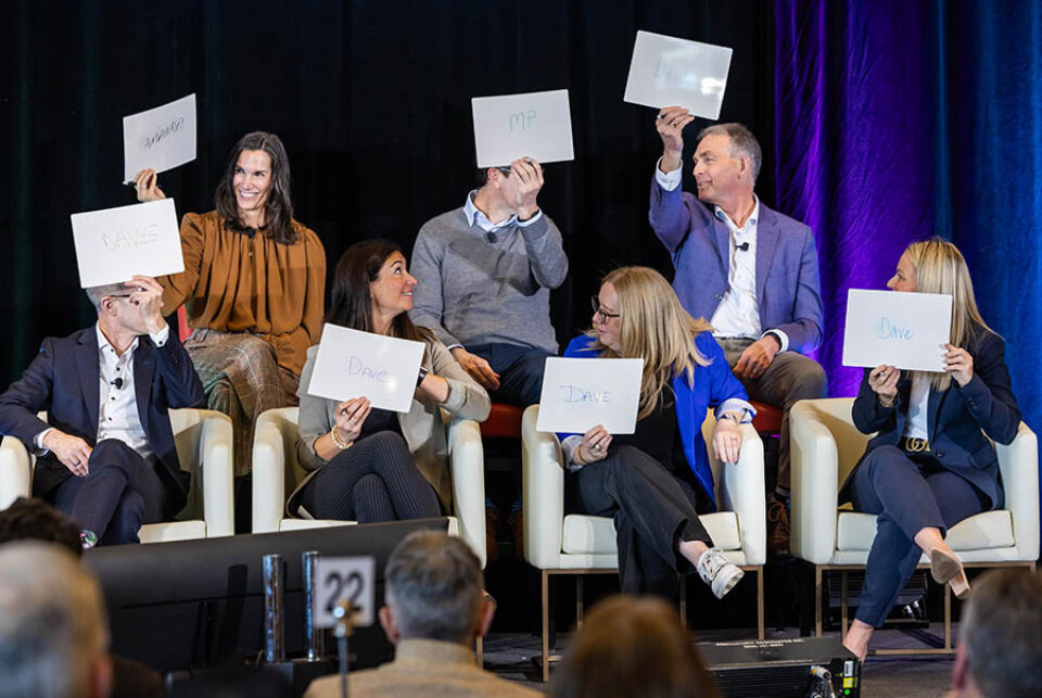 Event panelists enjoy an activity