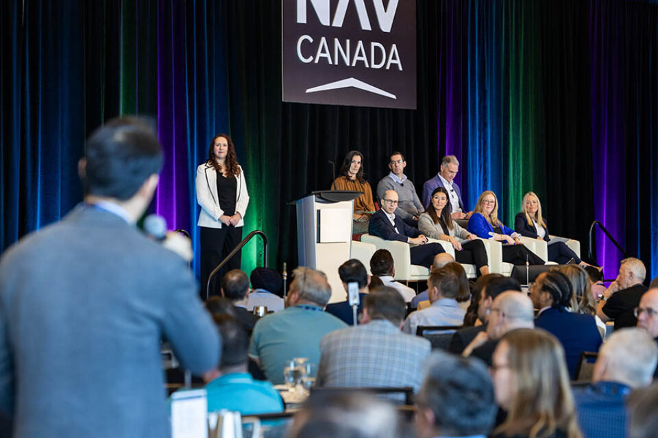 Panel listens to question at Montreal event