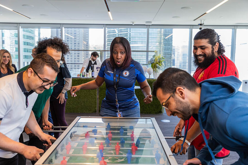 Table football at Montreal networking event
