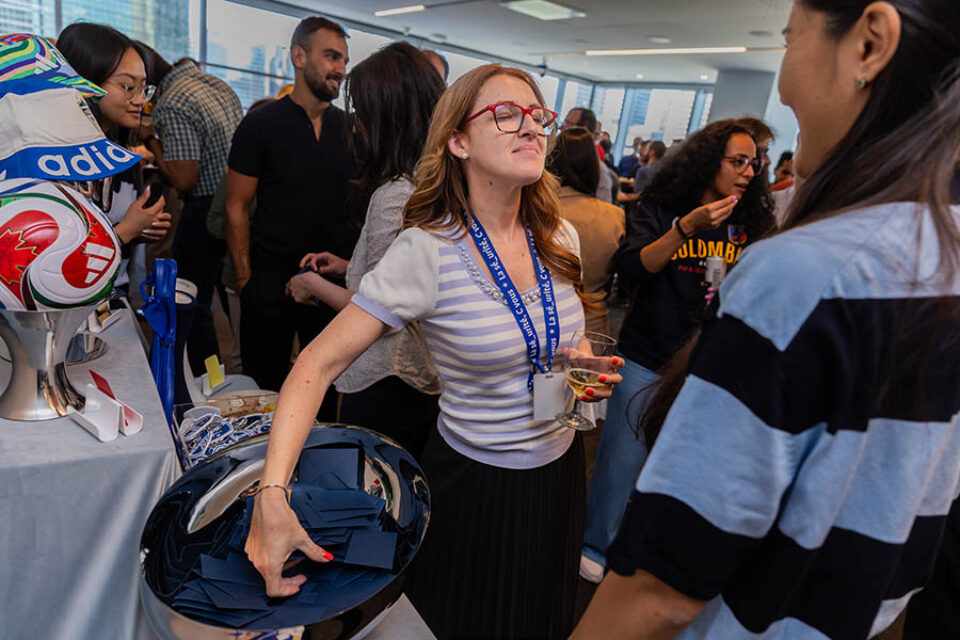 A woman during a prize-draw, Montreal event