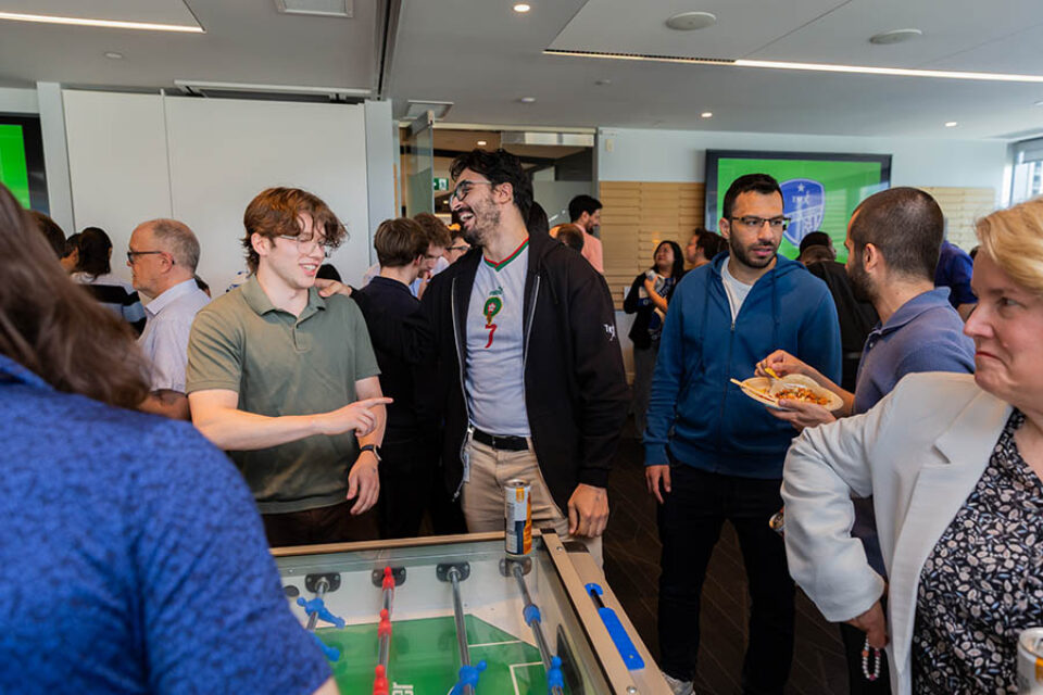 Table football at a Montreal networking event