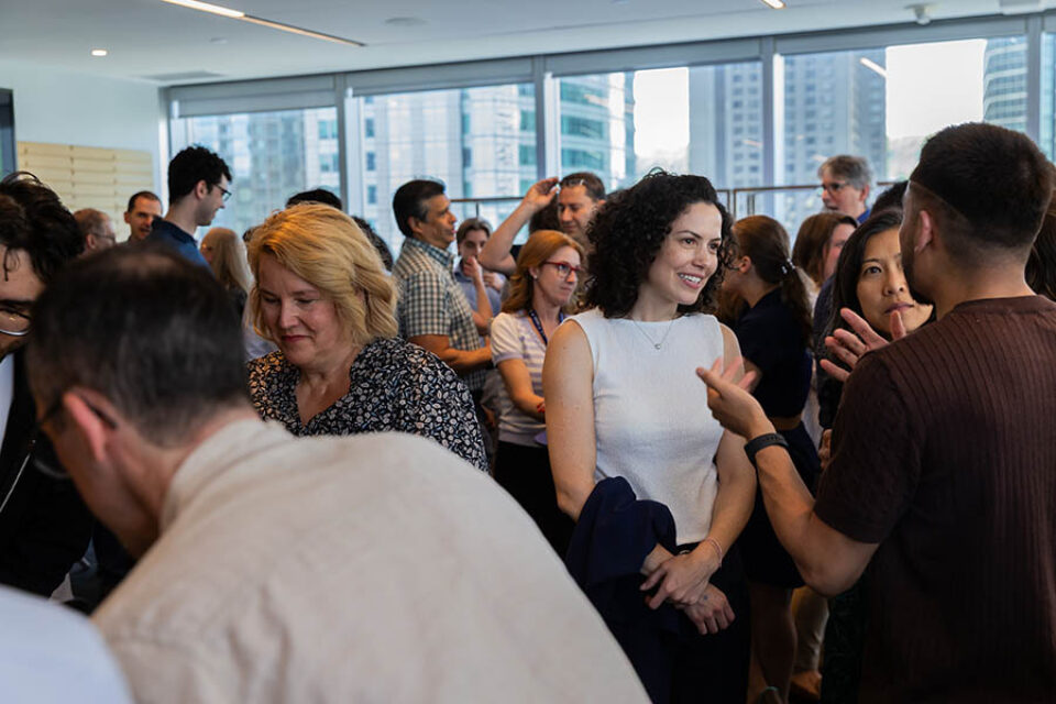 Socialising at a corporate networking event