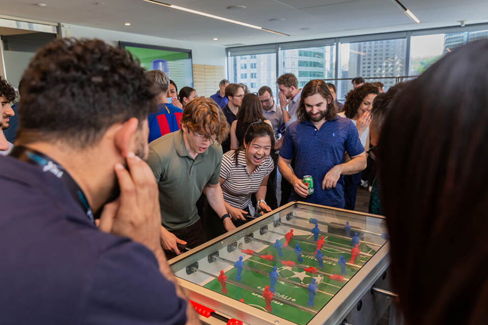 Table football at Montreal networking event